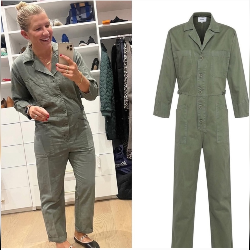 PISTOLA OLIVE COTTON TWILL NWOT UTILITY JUMPSUIT SIZE LARGE
